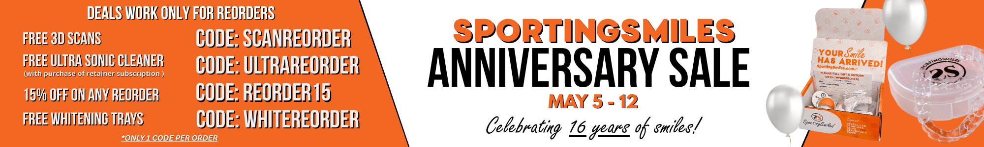 SportingSmiles 16th Anniversary Sale