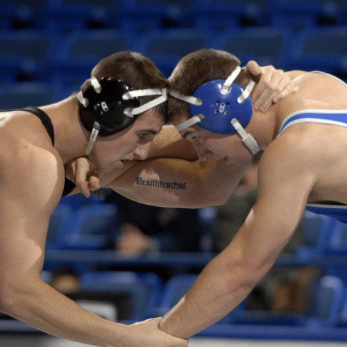 wrestlers with mouthguards